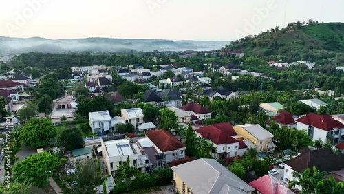 forward panning shot of residential suburb in Africa