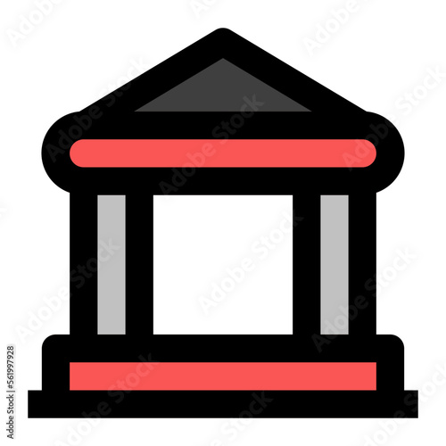 courthouse filled flat icon