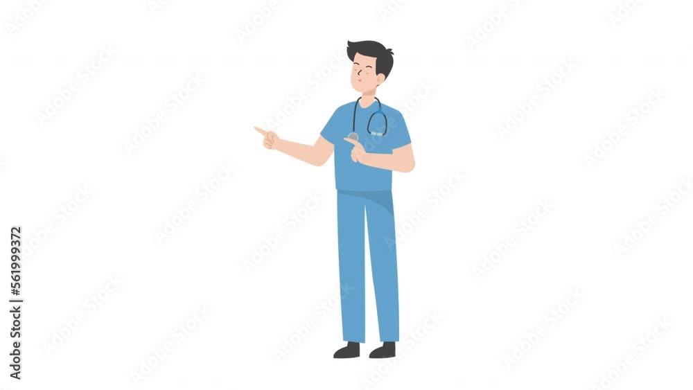 Doctor pointing finger up
