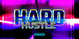 Hard hustle editable text style effect in retro style theme ideal for poster, social media post and banner template promotion