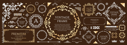 バレンタインデーのエレガントなフレームデザイン。高級感のある装飾フレーム。