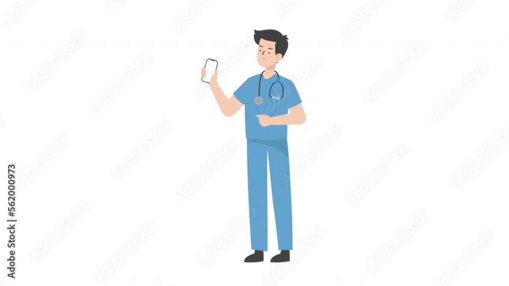 Doctor showing mobile phone Doctor showing mobile phone