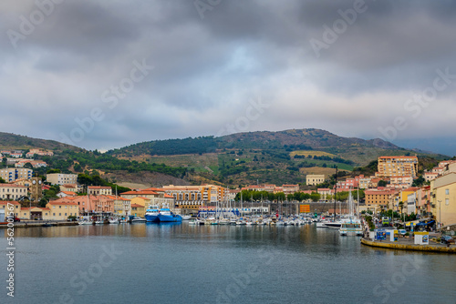 Harbor and city of Port-Vendres at morning in France © Gael Fontaine