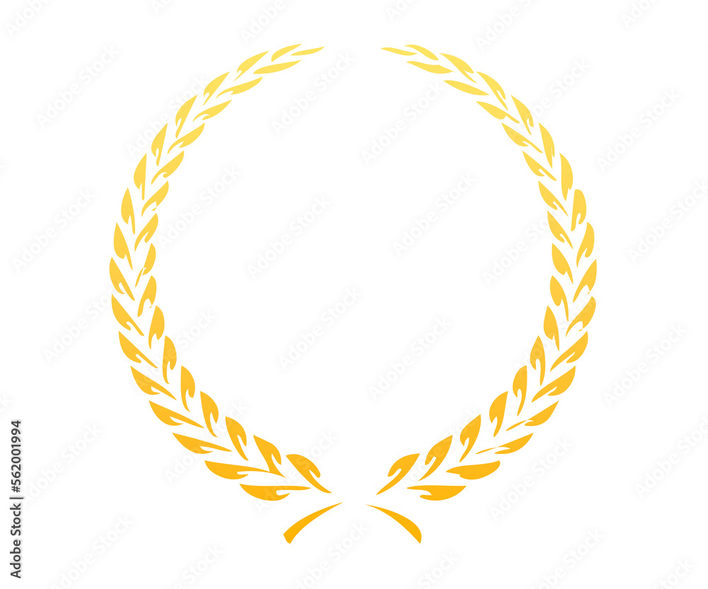 Laurel wreath. Trophy award leaves circle best nomination. Royalty high-quality free stock image of circular laurel foliate, depicting award, achievement, heraldry, nobility on transparent background