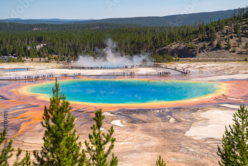 View of the Grand Prismatic Spring from the new overlook in Yellowstone National Park.