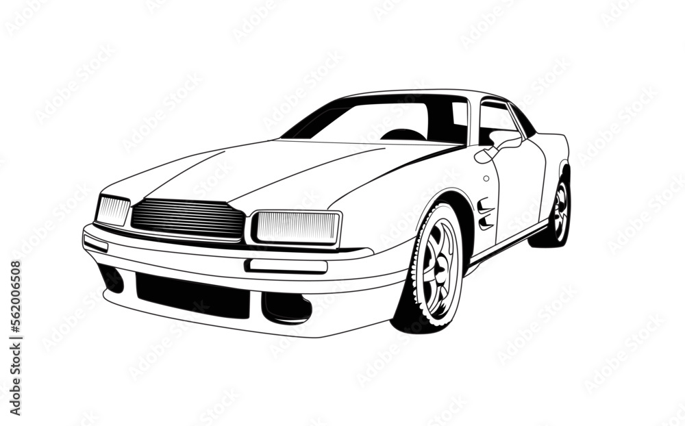 outline car silhouette Illustration