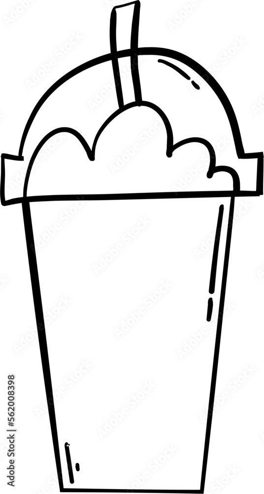 Straw Cup Drink Doodle Vector Icon Illustration Straw Cup Drink Doodle Vector Icon Illustration