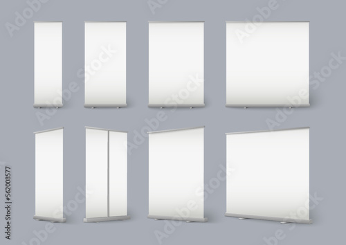 Outdoor blank banner vector mockup isolated set