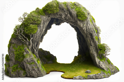 Fotografia, Obraz cut out woodland arch made of natural rock