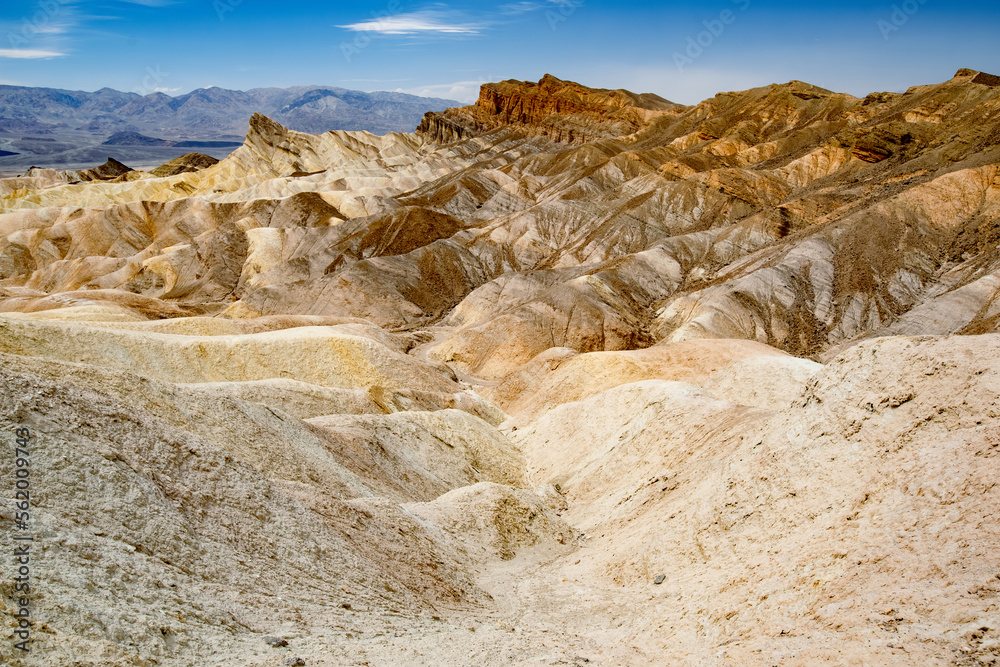 Stunning view of famous Zabriskie Point in Death Valley National Park, California, USA