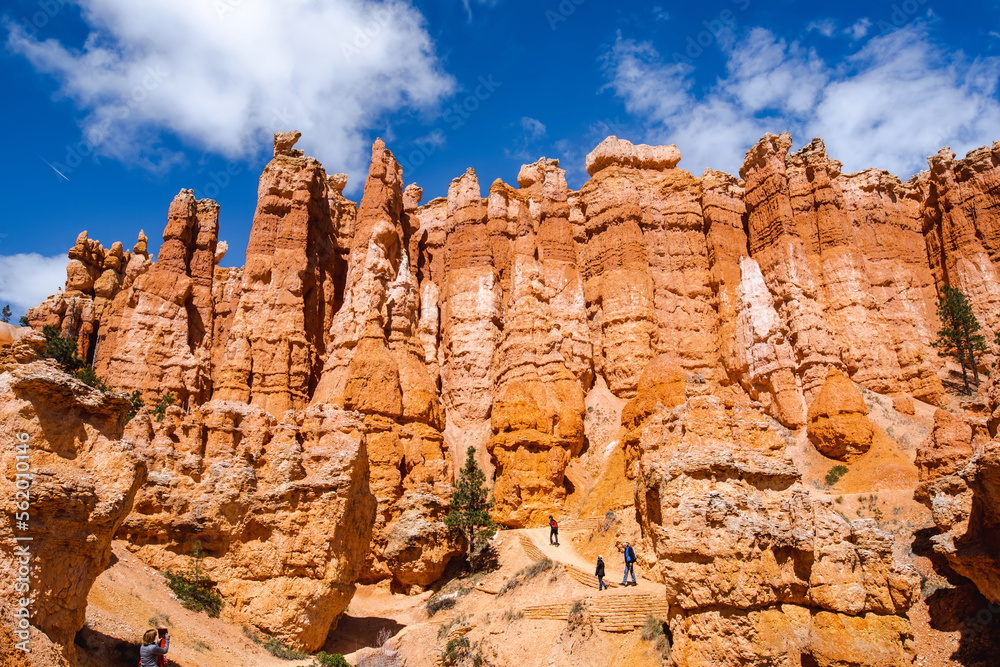 Scenic view of stunning red sandstone hoodoos in Bryce Canyon National Park in Utah, USA Scenic view of stunning red sandstone hoodoos in Bryce Canyon National Park in Utah, USA