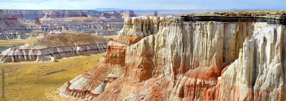 Φωτογραφία Stunning view of white striped sandstone hoodoos in Coal Mine Canyon near Tuba city, Arizona, USA