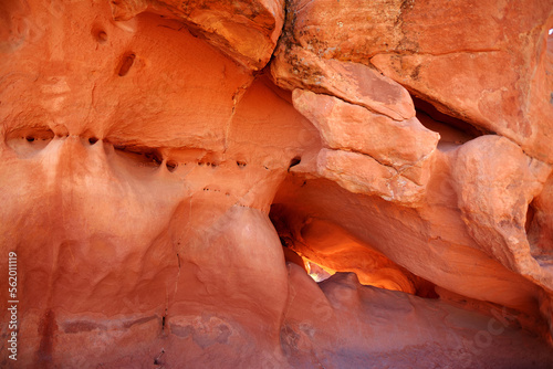 Amazing details of sandstone formations in Valley of Fire State Park, Nevada, USA.