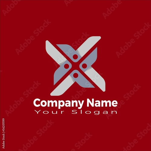X modern abstract letter logo design templet