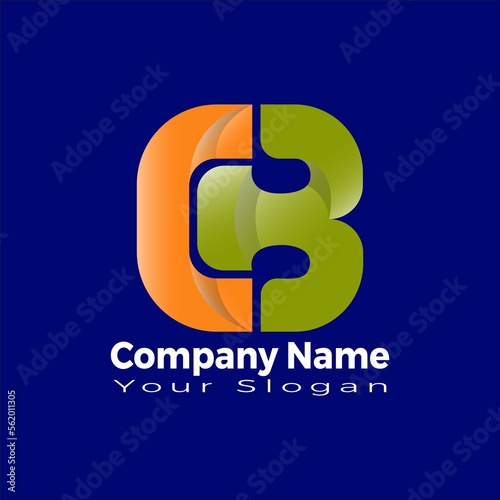 B modern abstract letter logo design templet