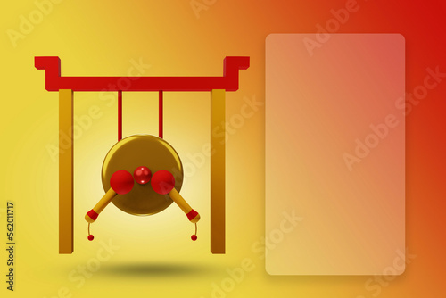 Chinese New Year with 3D logo icon for Background  Card Greeting Banner Template or logo icon for Web and App Gong Xi Fa Cai