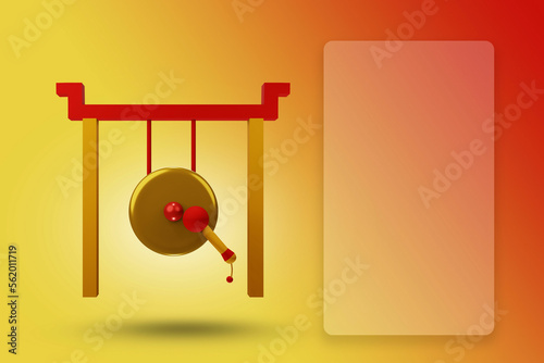 Chinese New Year with 3D logo icon for Background  Card Greeting Banner Template or logo icon for Web and App Gong Xi Fa Cai