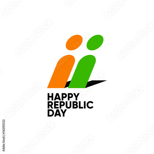 Happy Republic Day India logo design template