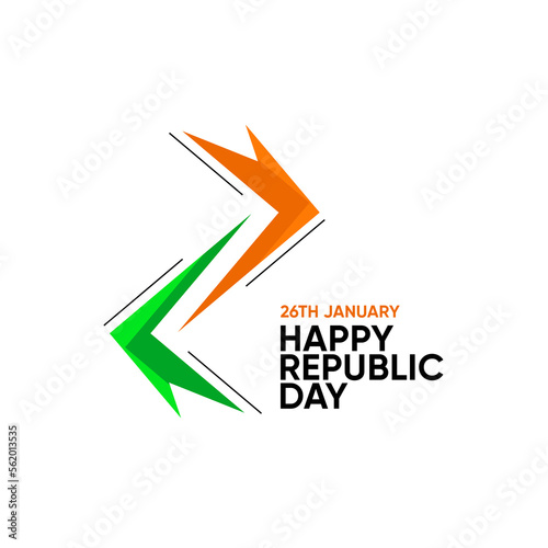 Happy Republic Day India logo design template