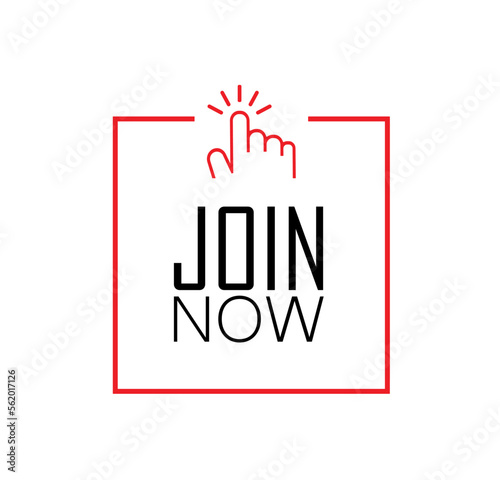 join now sign on white background	