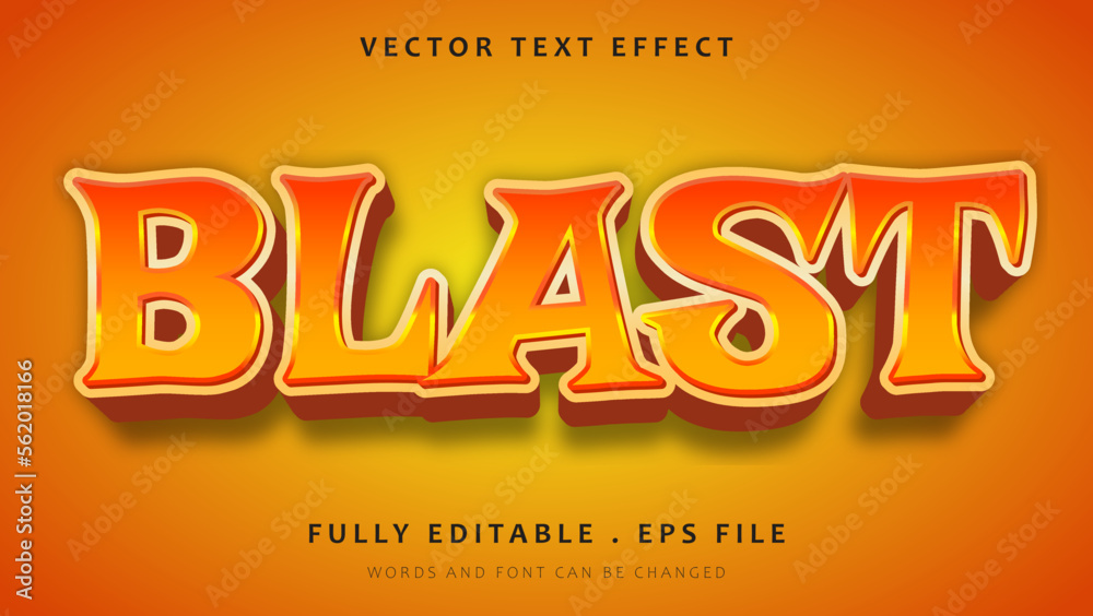 Modern 3d Gradient Word Blast Editable Text Effect Design Template