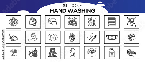 HAND WASHING ICON SET DESIGN