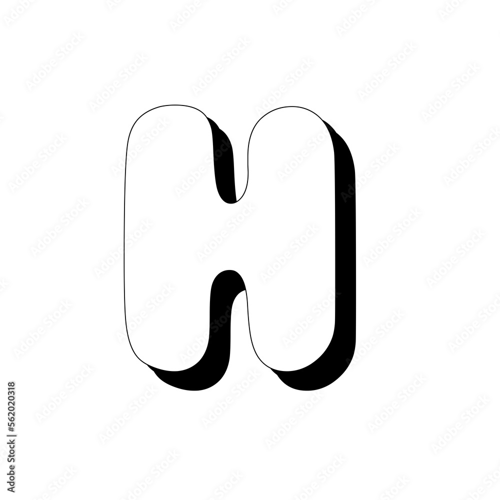 Hand drawn doodle uppercase letter H. Capital letters modern design. Handwritten English single abc letter symbol. Handdrawn font style of English alphabet. Single character H Hand drawn doodle uppercase letter H. Capital letters modern design. Handwritten English single abc letter symbol. Handdrawn font style of English alphabet. Single character H