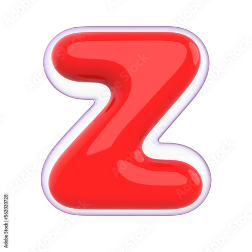 3D Letter Z Red With Generative AI