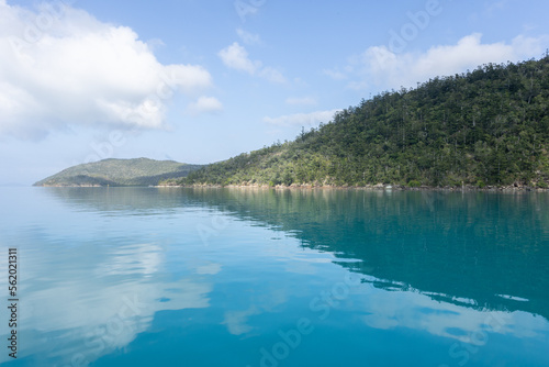 Spectacular scenery on this calm  pleasant morning in Nara Inlet  Whitsundays. A beautiful protected anchorage off Hook Island provided for a great night s sleep on the yacht.