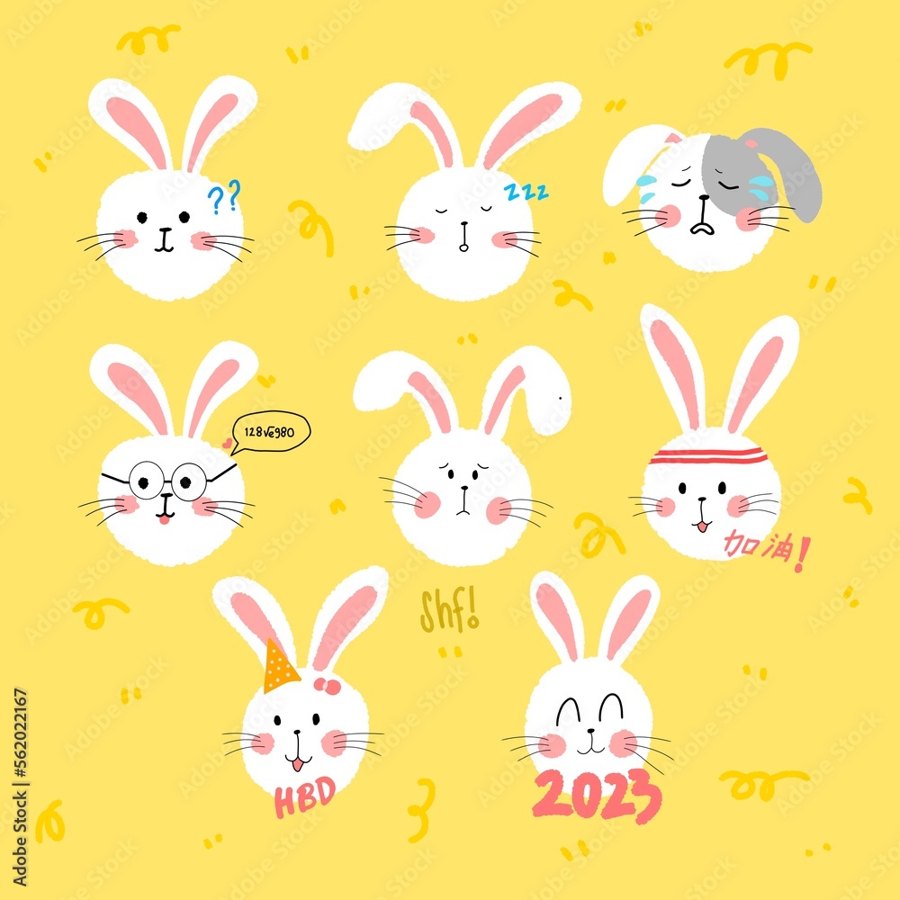 set of easter rabbits set of easter rabbits