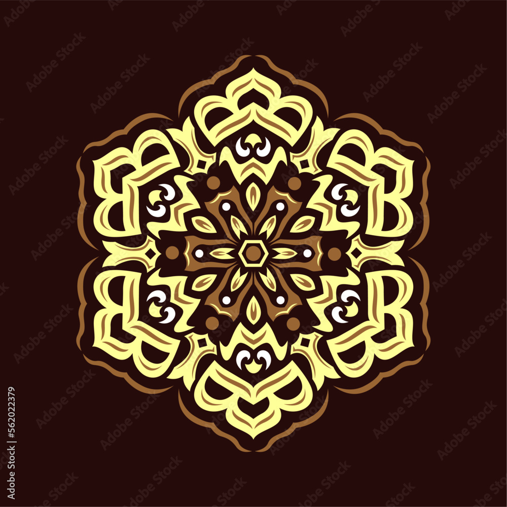 Modern mandala art vector design with a beautiful mix of colors, suitable for all advertising design needs, both for business card designs, banners, brochures and others. EPS format files