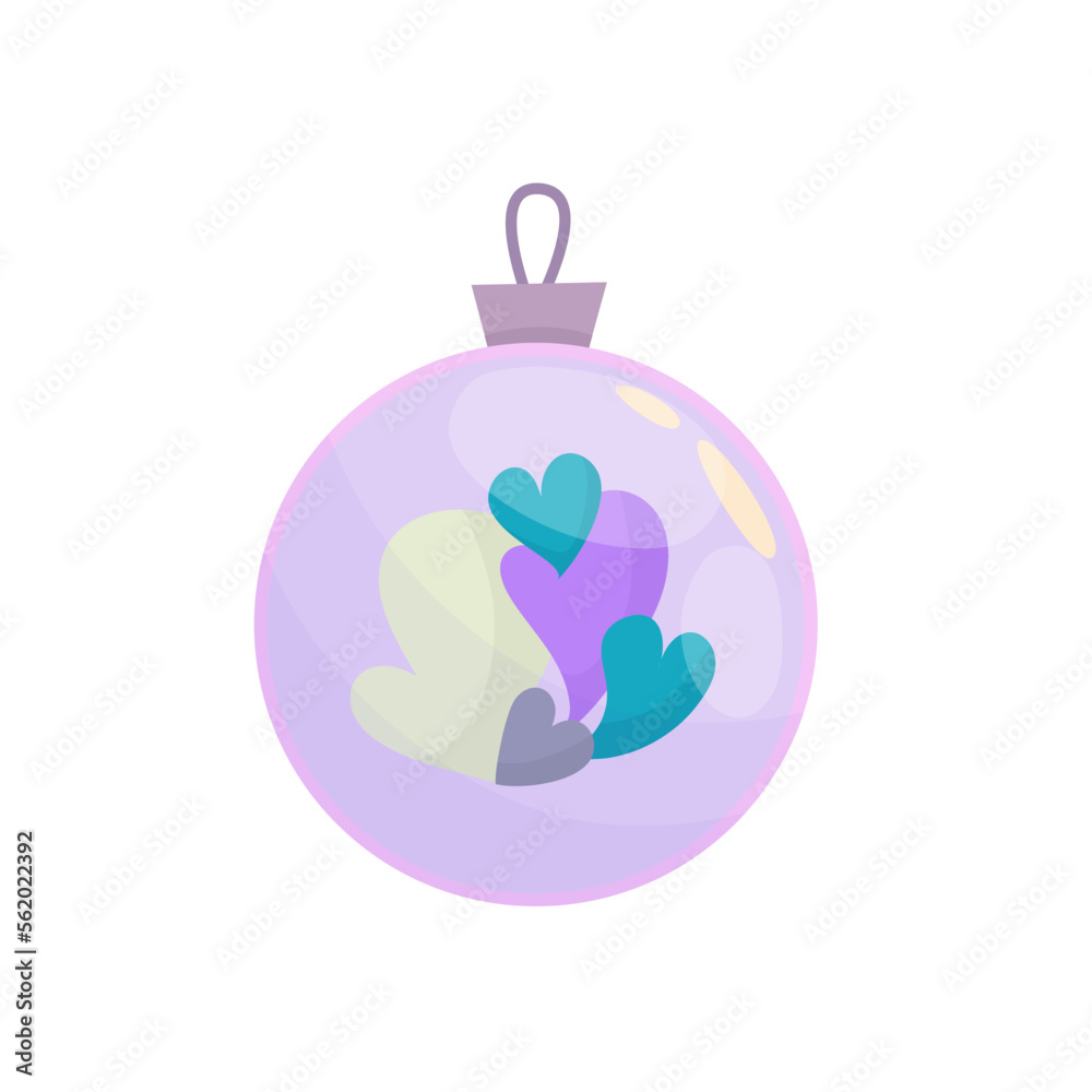 Valentine glass ball isolated. Valentine flower in ball. Cartoon vector illustration Valentine glass ball isolated. Valentine flower in ball. Cartoon vector illustration