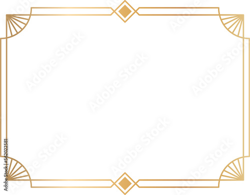 Golden art deco frame