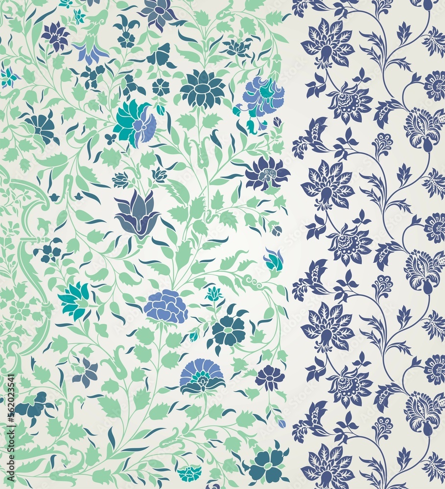 Obraz premium wedding card design, traditional paisley floral pattern , royal India 