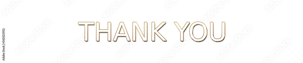 thank you golden typography banner on transparent background Stock