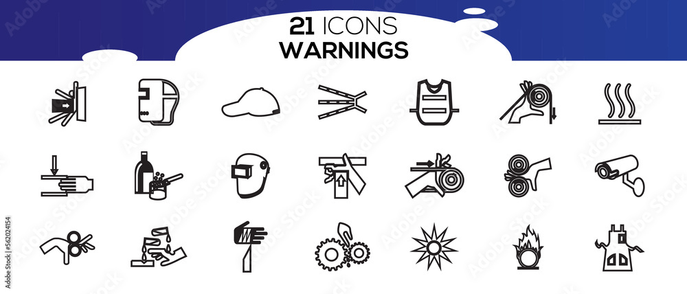 WARNINGS ICON SET DESIGN