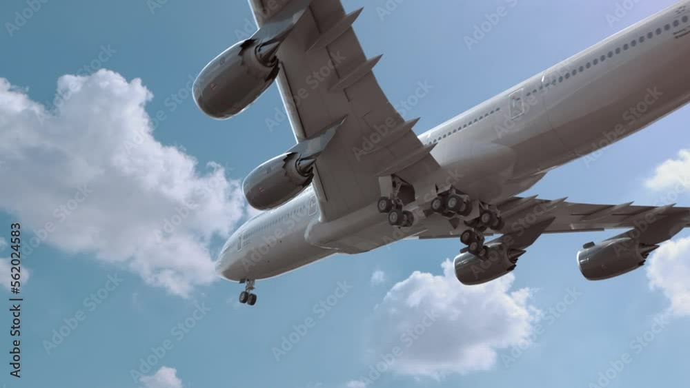 Airliner Flying and Landing Phi-Phi Thailand. Airplane concept Airliner Flying and Landing Phi-Phi Thailand. Airplane concept