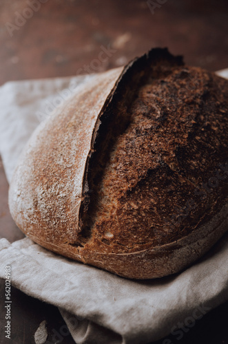 Traditional homemade wholemeal sourdough bread
