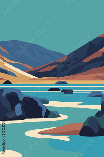 Blue Lagoon, Iceland city travel tourist attraction poster lake mountain nature