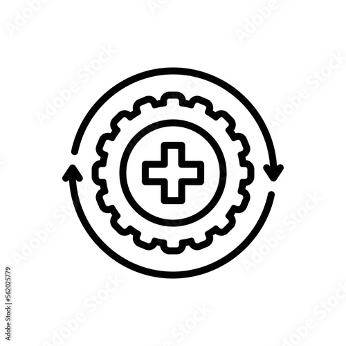 Black line icon for recover