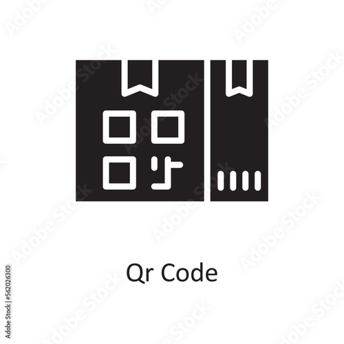 Qr Code Vector Solid Icon Design illustration. Product Management Symbol on White background EPS 10 File
