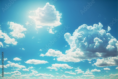 blue sky with clouds Generative AI