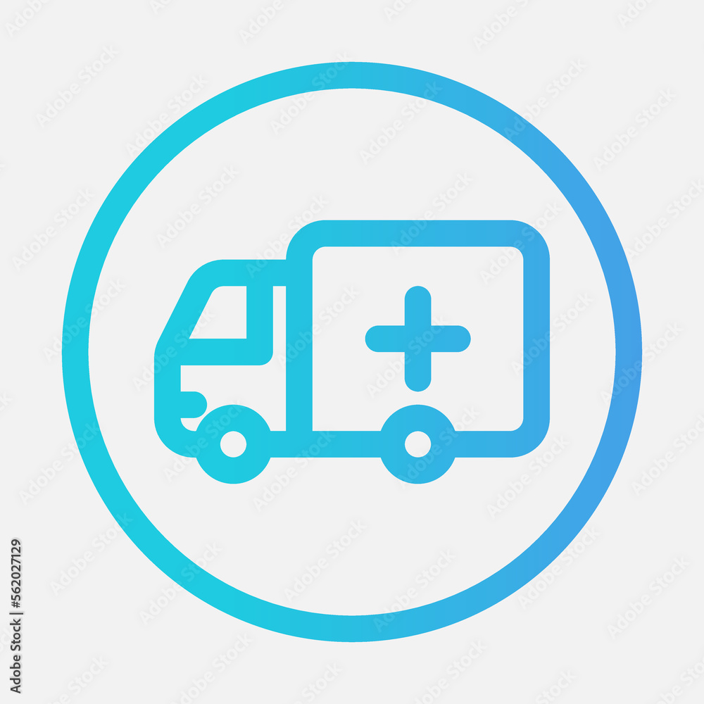 Ambulance icon in gradient style, use for website mobile app presentation Ambulance icon in gradient style, use for website mobile app presentation