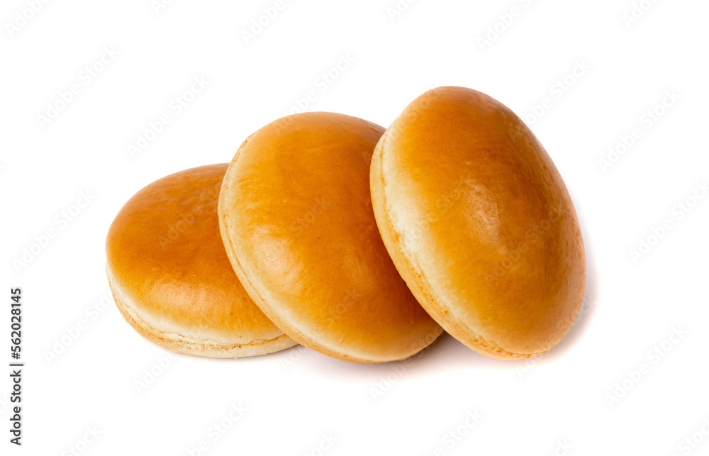 Burger Bun Isolated, Hamburger Bread, Empty Whole Burger Bun on White Background Burger Bun Isolated, Hamburger Bread, Empty Whole Burger Bun on White Background