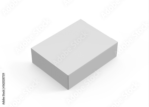 rectangle corrugated cardboard box for kitchenware product packaging isolated on white 3D illustration © Ram Studio