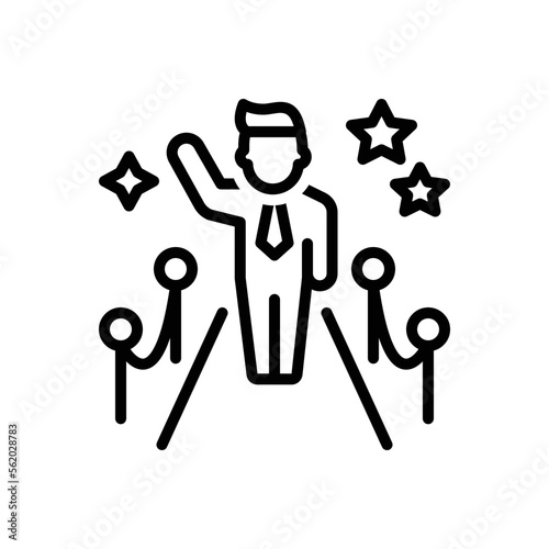 Black line icon for celebrity