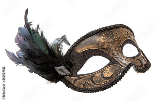 Foto Venetian carnival mask with feathers isolated Transparent background, PNG