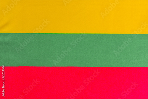 national flag of Lithuania on a fabric basis close-up