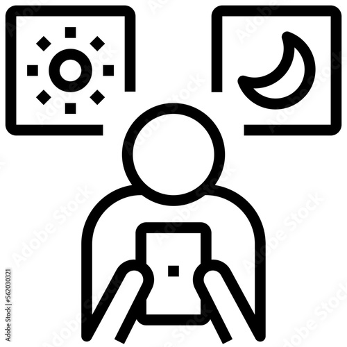 smartphone addiction outline style icon
