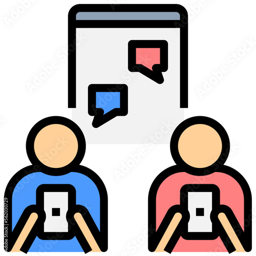 smartphone addiction filled outline style icon